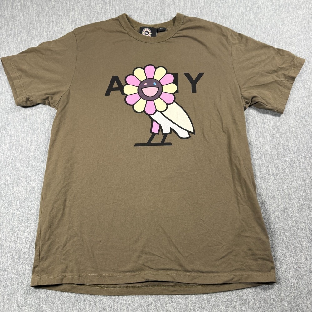 OVO Takashi Murakami T-Shirt Mens Large  OVO Army Flower Owl Streetwear